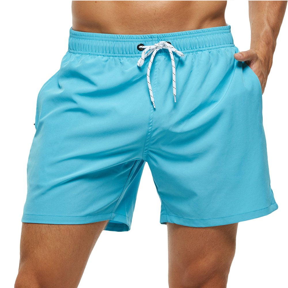 Yukaichen Men'S Swim Trunks Quick Dry Beach Shorts with Zipper Pockets and Mesh Lining Armygreen 36