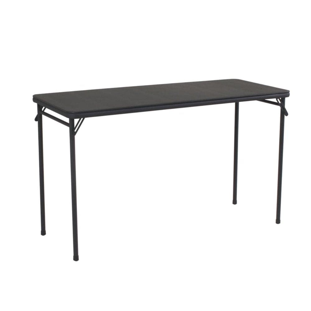 20" X 48" Vinyl Upholstered Steel Frame Folding Table Antique Linen