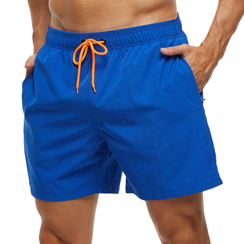 Yukaichen Men'S Swim Trunks Quick Dry Beach Shorts with Zipper Pockets and Mesh Lining Armygreen 36