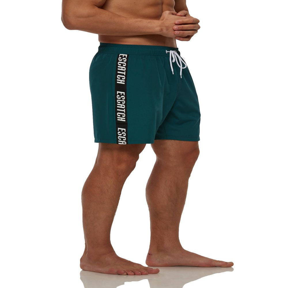 Yukaichen Men'S Swim Trunks Quick Dry Beach Shorts with Zipper Pockets and Mesh Lining Armygreen 36