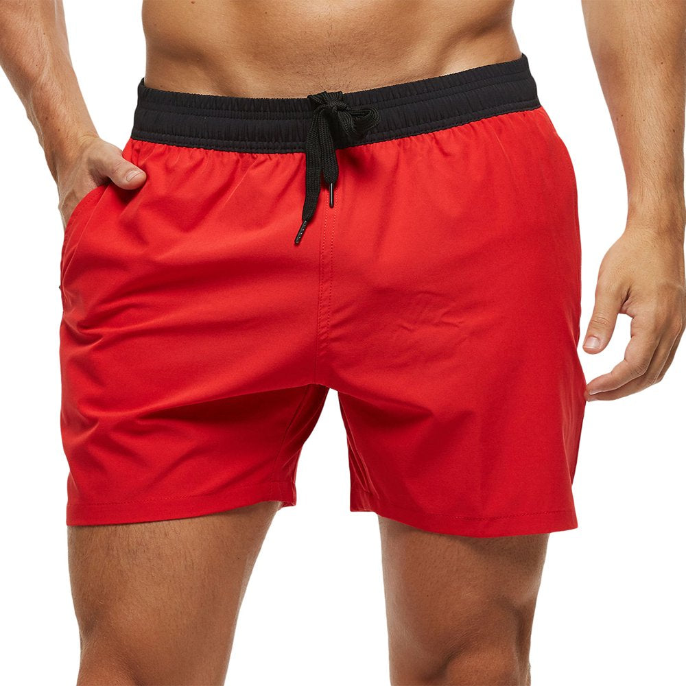 Yukaichen Men'S Swim Trunks Quick Dry Beach Shorts with Zipper Pockets and Mesh Lining Armygreen 36