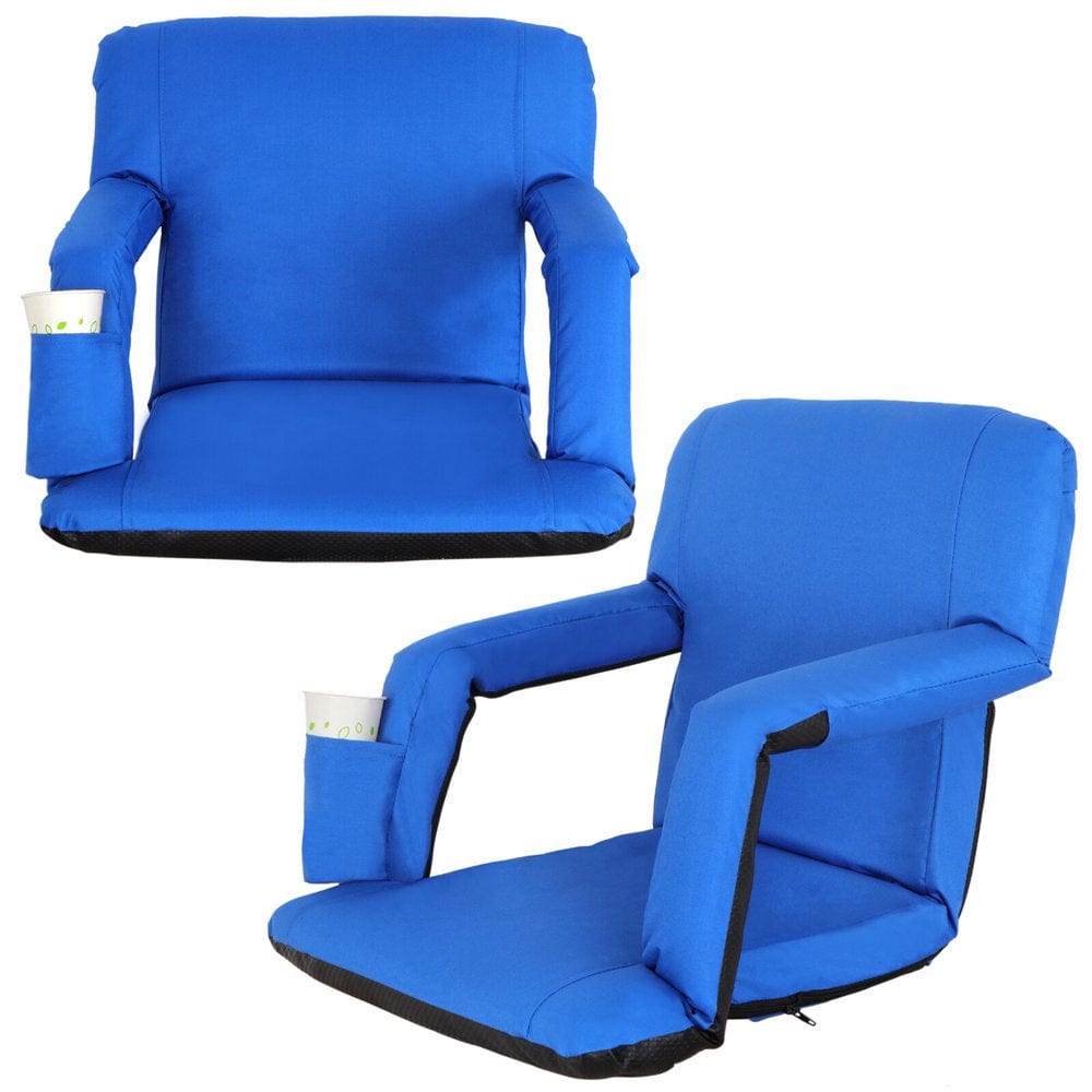 Zensports 2 Pack 5 Reclining Folding Stadium Seat Bleacher Chair Red
