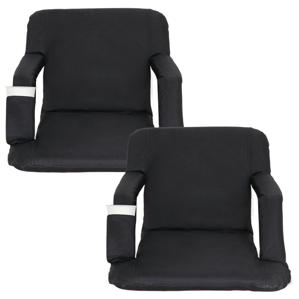 Zensports 2 Pack 5 Reclining Folding Stadium Seat Bleacher Chair Red