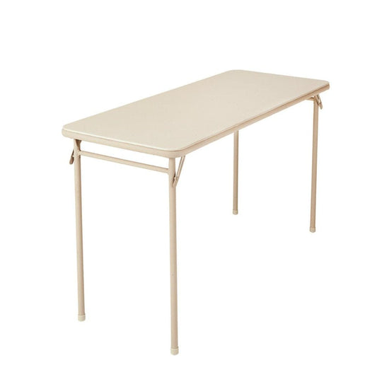 20" X 48" Vinyl Upholstered Steel Frame Folding Table Antique Linen