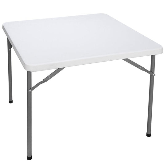 Zensports 3FT Portable Folding Camping Table White Plastic Utility Table for Picnic Party - 33.86" L X 33.86" W