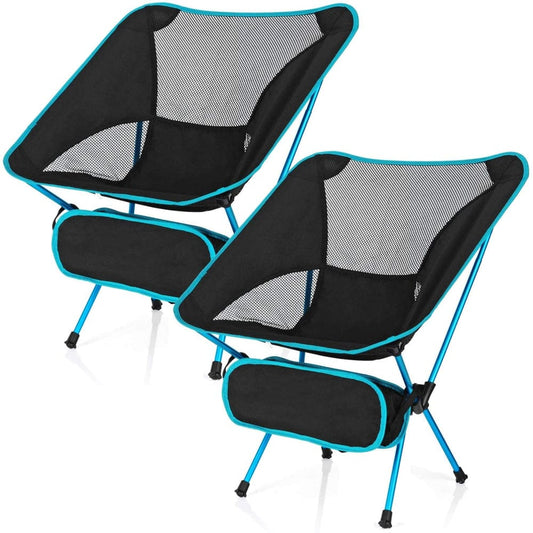 ZYH 2 Pack Lightweight Small Folding Camping Chair Ultralight Backpacking Chair Beach Hiking Chair with Carry Bag